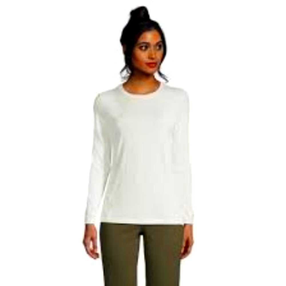 Lands End Supima Cotton Long-Sleeved Crew T-shirt